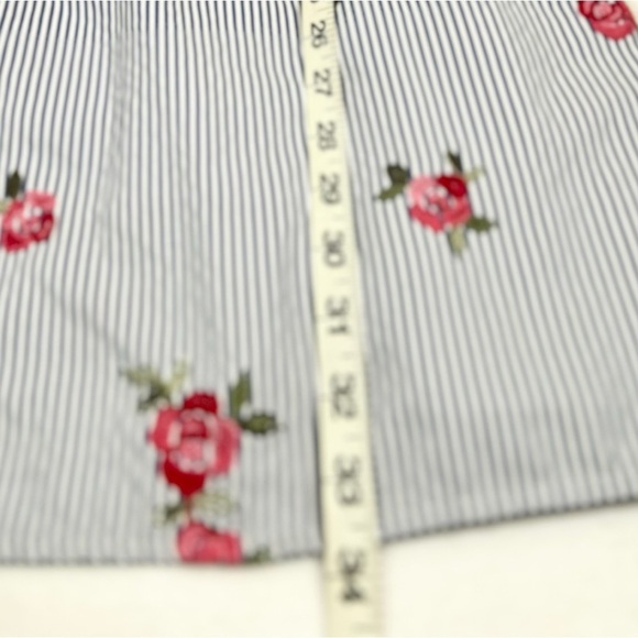 EVERLY Floral Spaghetti Strap Striped Mini Sundress M Coquette Girl Cottagecore - Picture 12 of 14